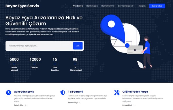 Beyaz Eşya Teknik Servis kurumsal web sitesi